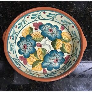 Portuguese Pottery Serving Bowl Hand Painted Decor Portugal